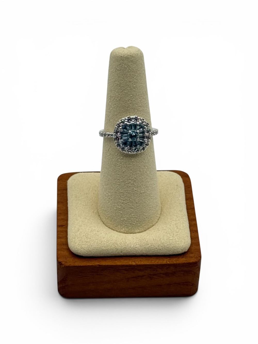 Bomb Party "Say Less, Sparkle More" LB Blue Zircon Rhodium‎ Plating Size 7